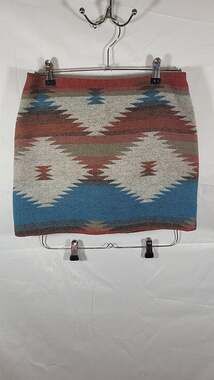 American Eagle Outfitters Southwestern Aztec Wool Blend Mini Skirt, size 4
